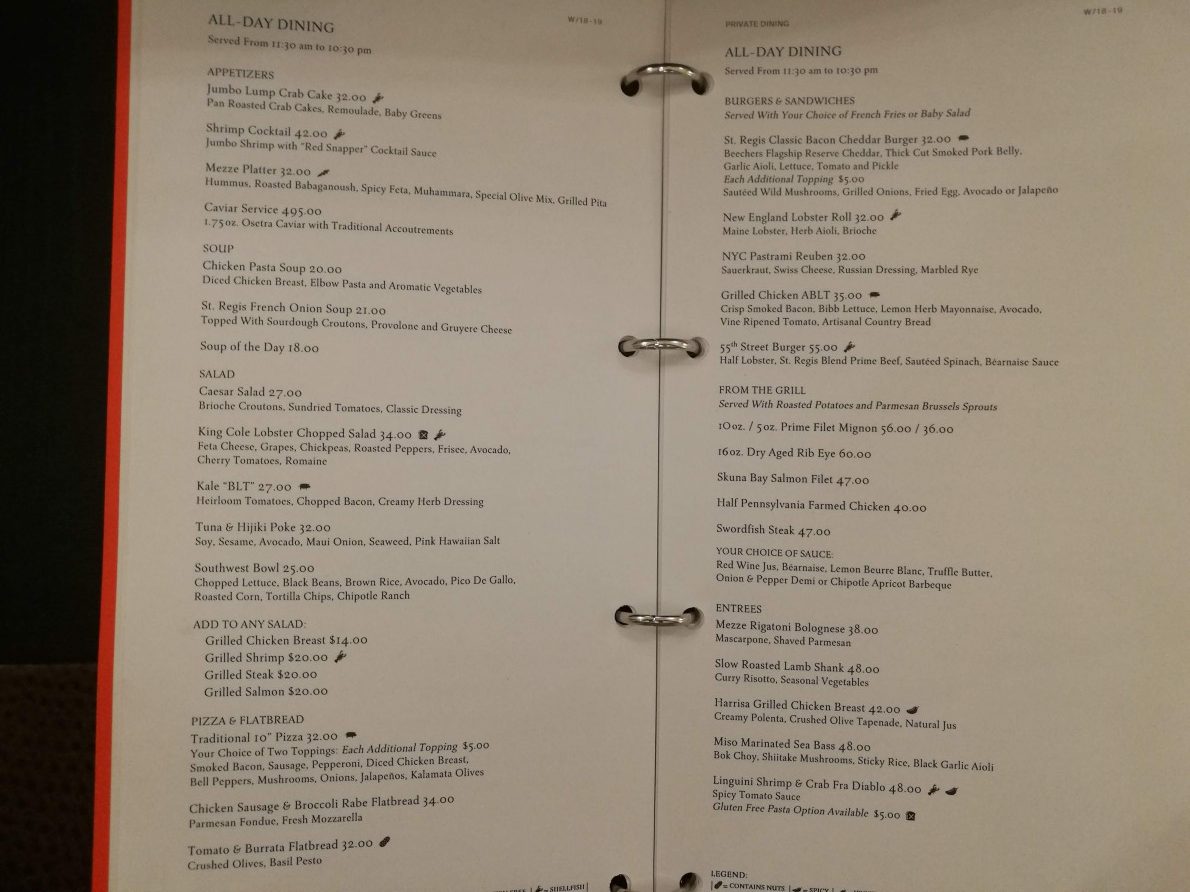 st-regis-new-york-menu | Verylvke