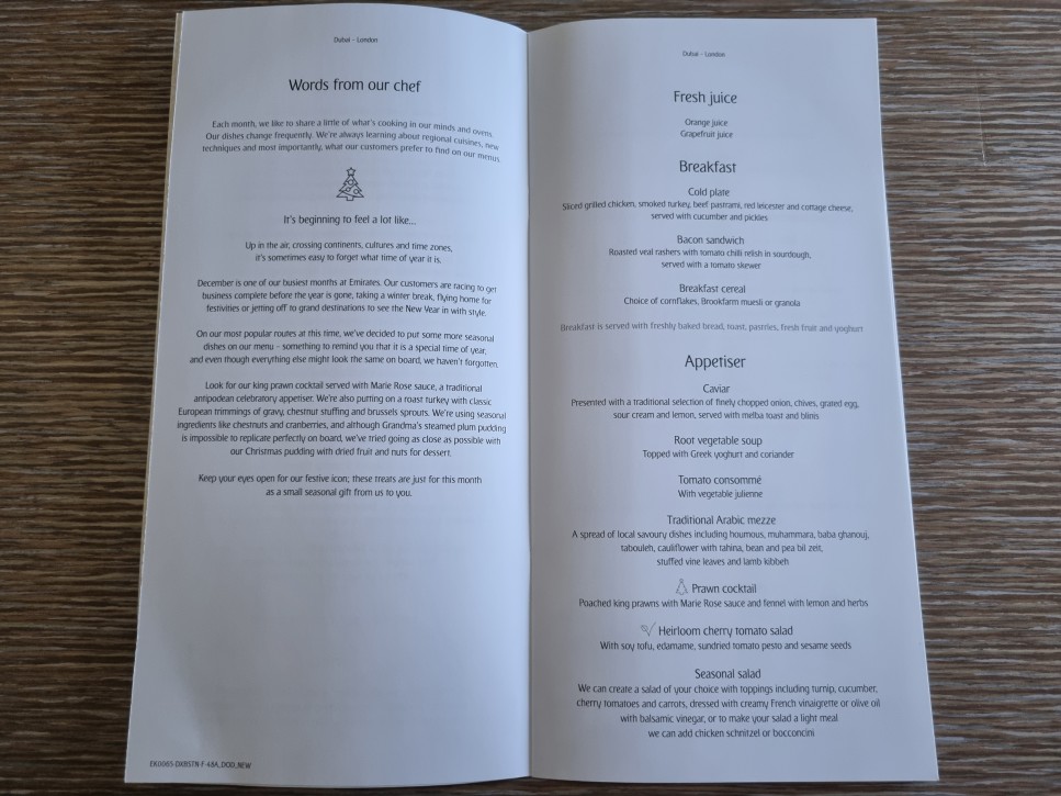 Emirates Business Class Menu Emirates First Class Lounge Dubai