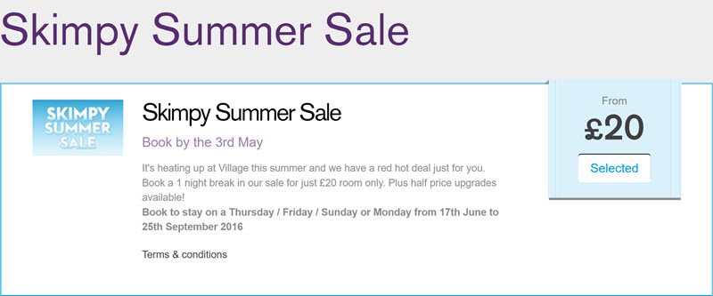 village-hotels-skimpy-summer-sale